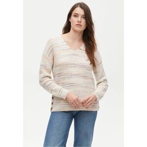 MICHAEL STARS | Autumn Spacedye Pullover Sweater in Rainbow Combo, Size Large